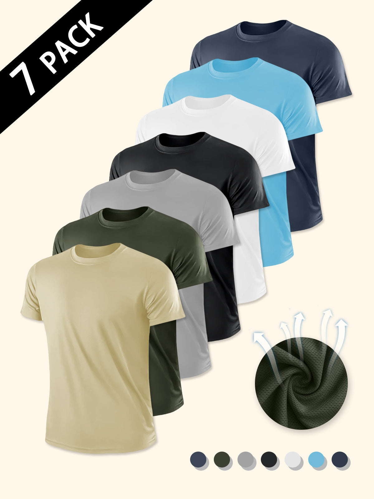 Men's Classic Performance T-Shirt - Crew Neck Short Sleeve – Sizes S–XXL detail view