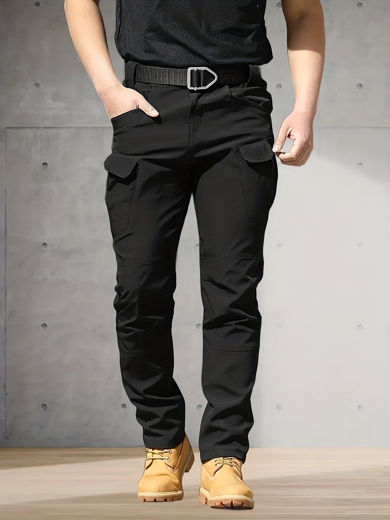 Men's Color C (with belt) Polyester Cargo Cargo Pants – view 5