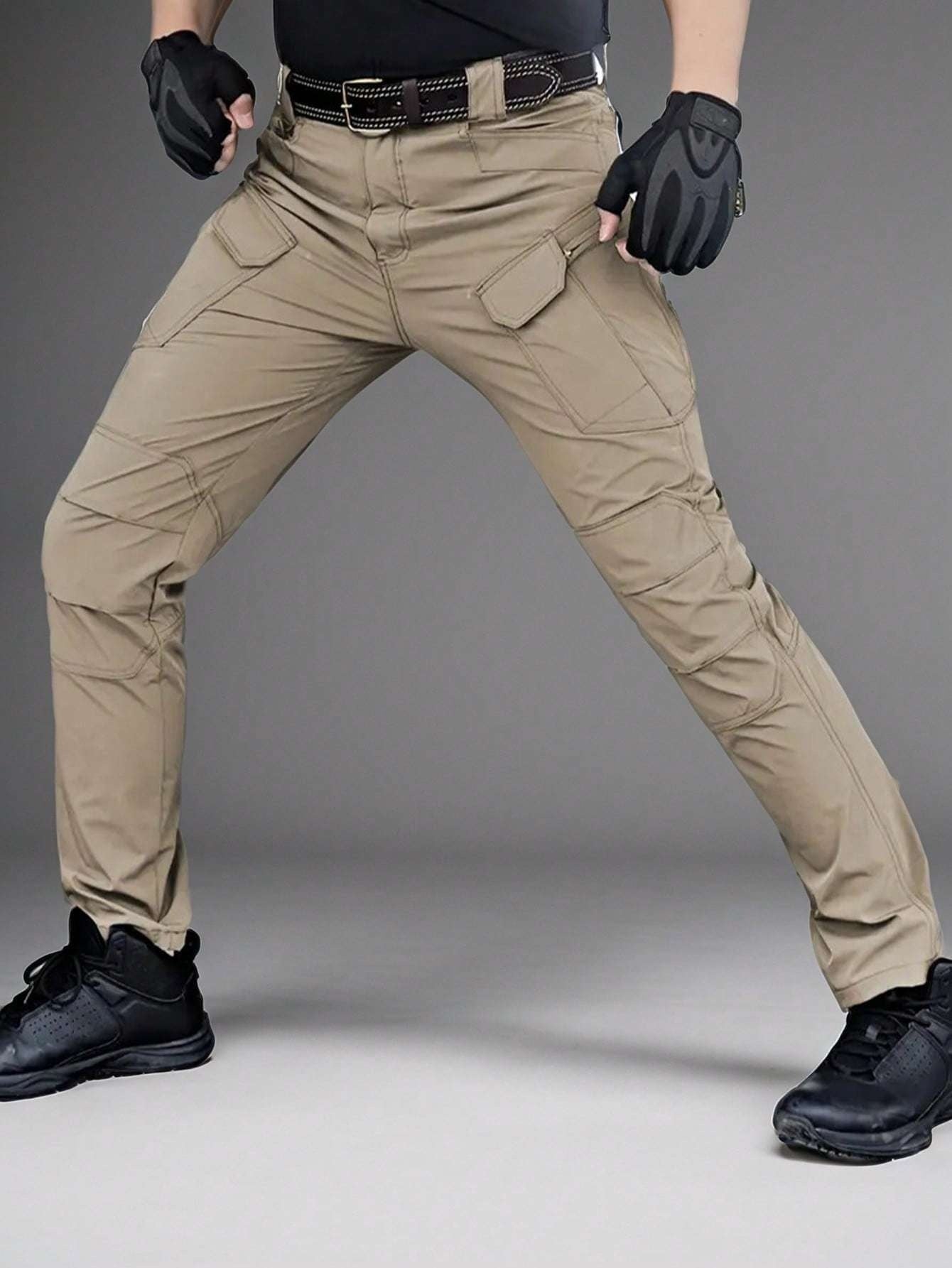 Men's Color C (with belt) Polyester Cargo Cargo Pants – view 8