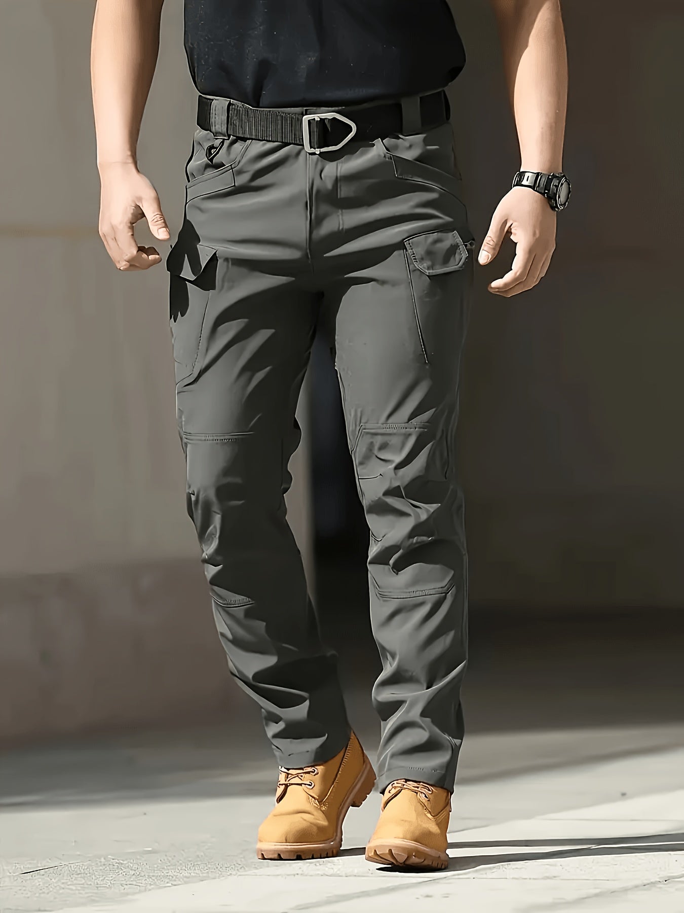 Men's Color C (with belt) Polyester Cargo Cargo Pants – view 12