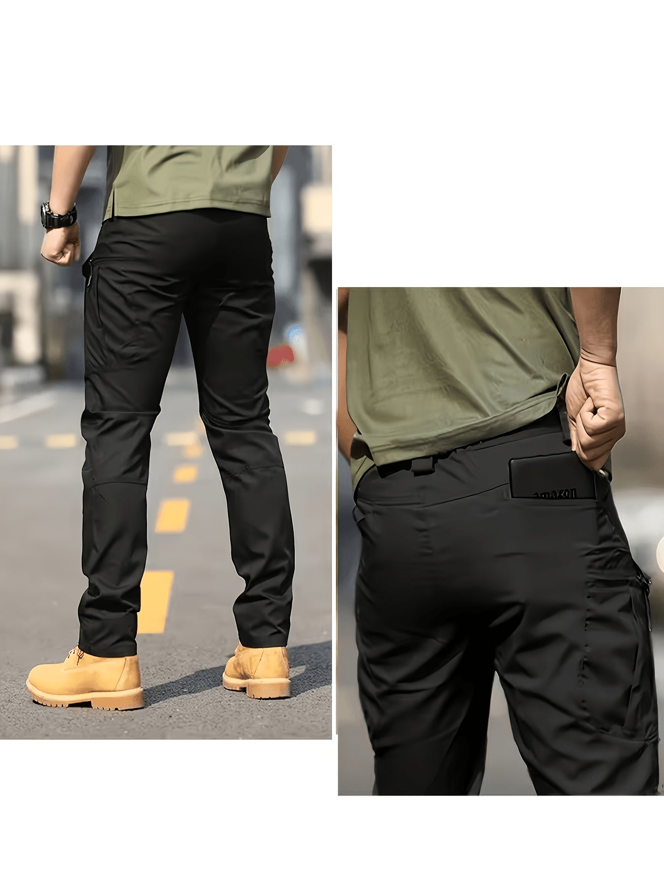 Men's Color C (with belt) Polyester Cargo Cargo Pants – view 15