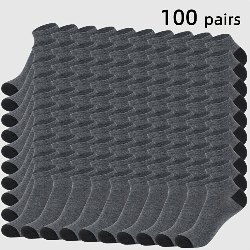 Men's Colorblock Ankle Socks - 100-Pair Pack – main product image