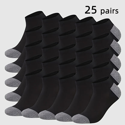 Men's Colorblock Ankle Socks - 25-Pair Pack – main product image