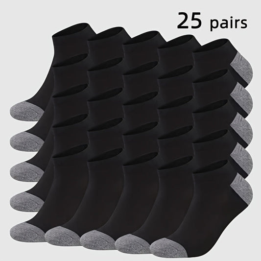 Men's Colorblock Ankle Socks - 25-Pair Pack – main product image