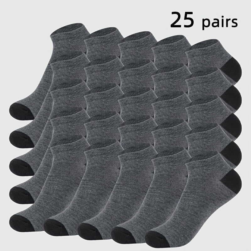 Men's Colorblock Ankle Socks - 25-Pair Pack – view 2
