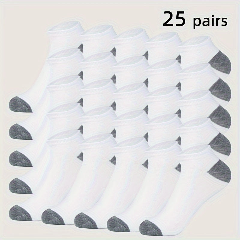 Men's Colorblock Ankle Socks - 25-Pair Pack – view 3