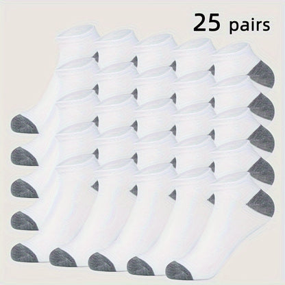 Men's Colorblock Ankle Socks - 25-Pair Pack – view 3