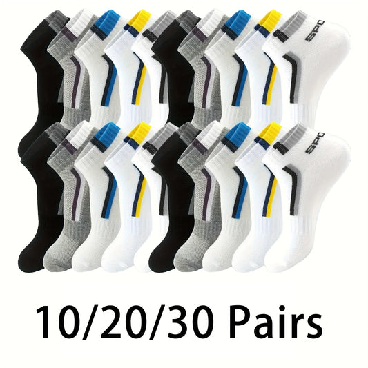 Men's Colorblock Ankle Socks - 30-Pair Pack – main product image