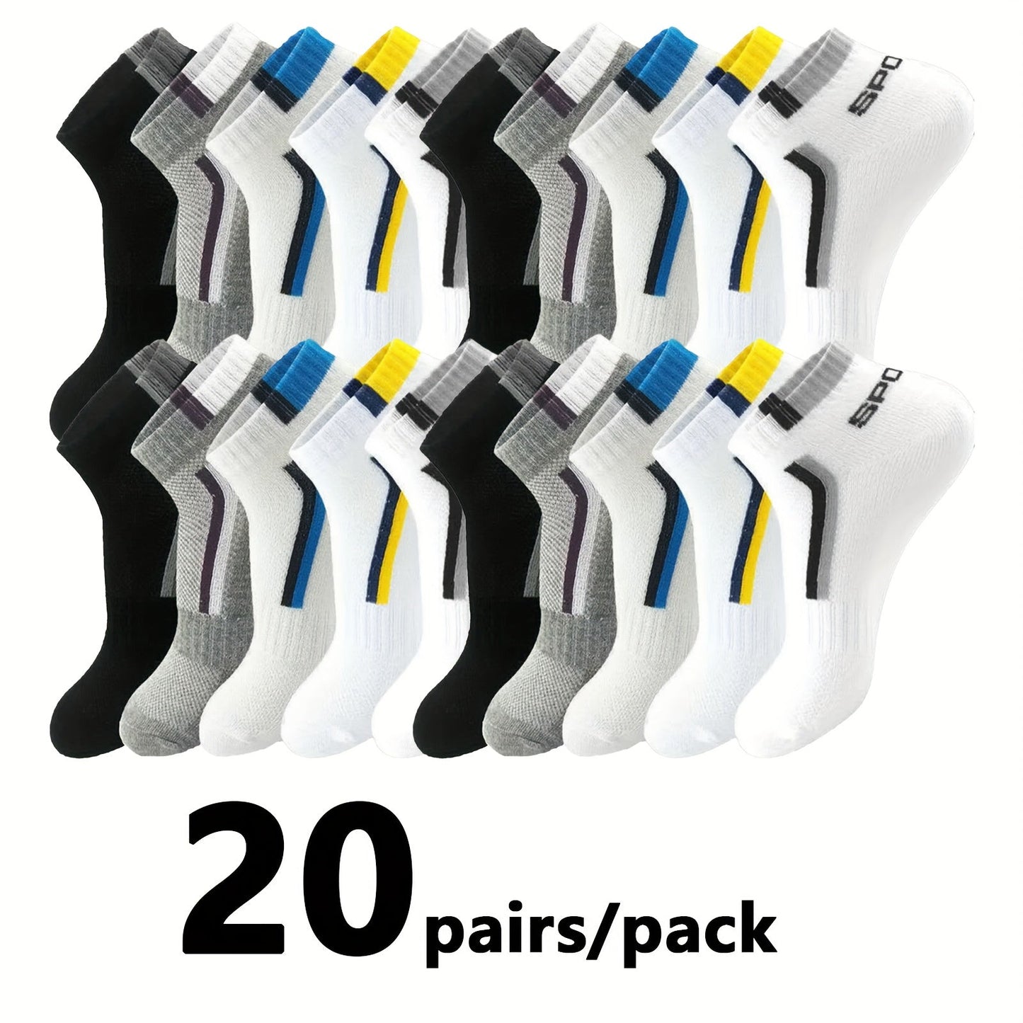 Men's Colorblock Ankle Socks - 30-Pair Pack – view 2