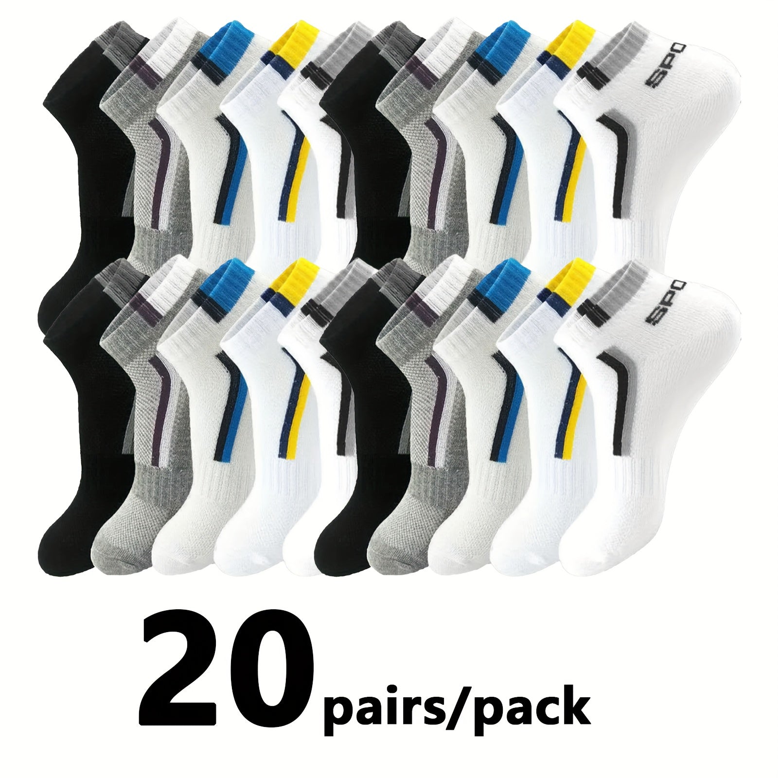 Men's Colorblock Ankle Socks - 30-Pair Pack – view 2