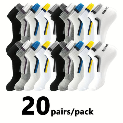 Men's Colorblock Ankle Socks - 30-Pair Pack – view 2