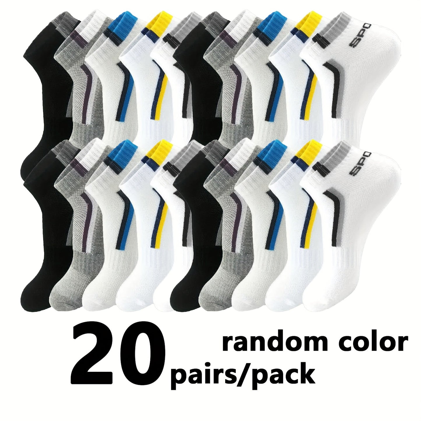 Men's Colorblock Ankle Socks - 30-Pair Pack – view 3