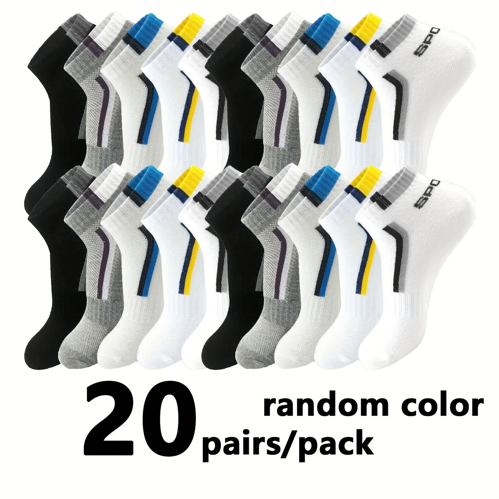 Men's Colorblock Ankle Socks - 30-Pair Pack – view 3