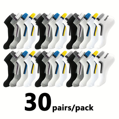 Men's Colorblock Ankle Socks - 30-Pair Pack – view 4