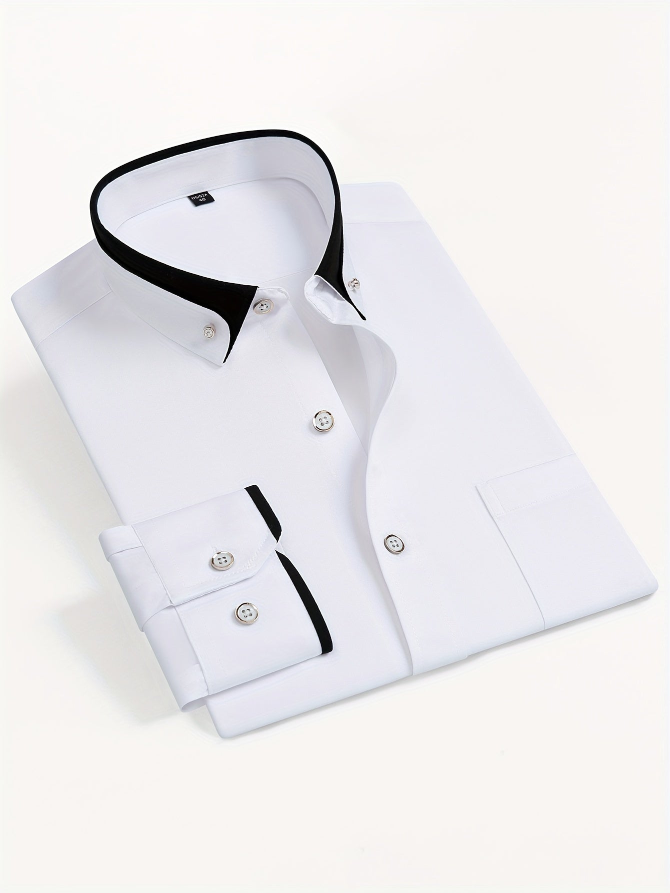Men's Colorblock Long Sleeve Dress Shirt - Wrinkle Resistant – view 10