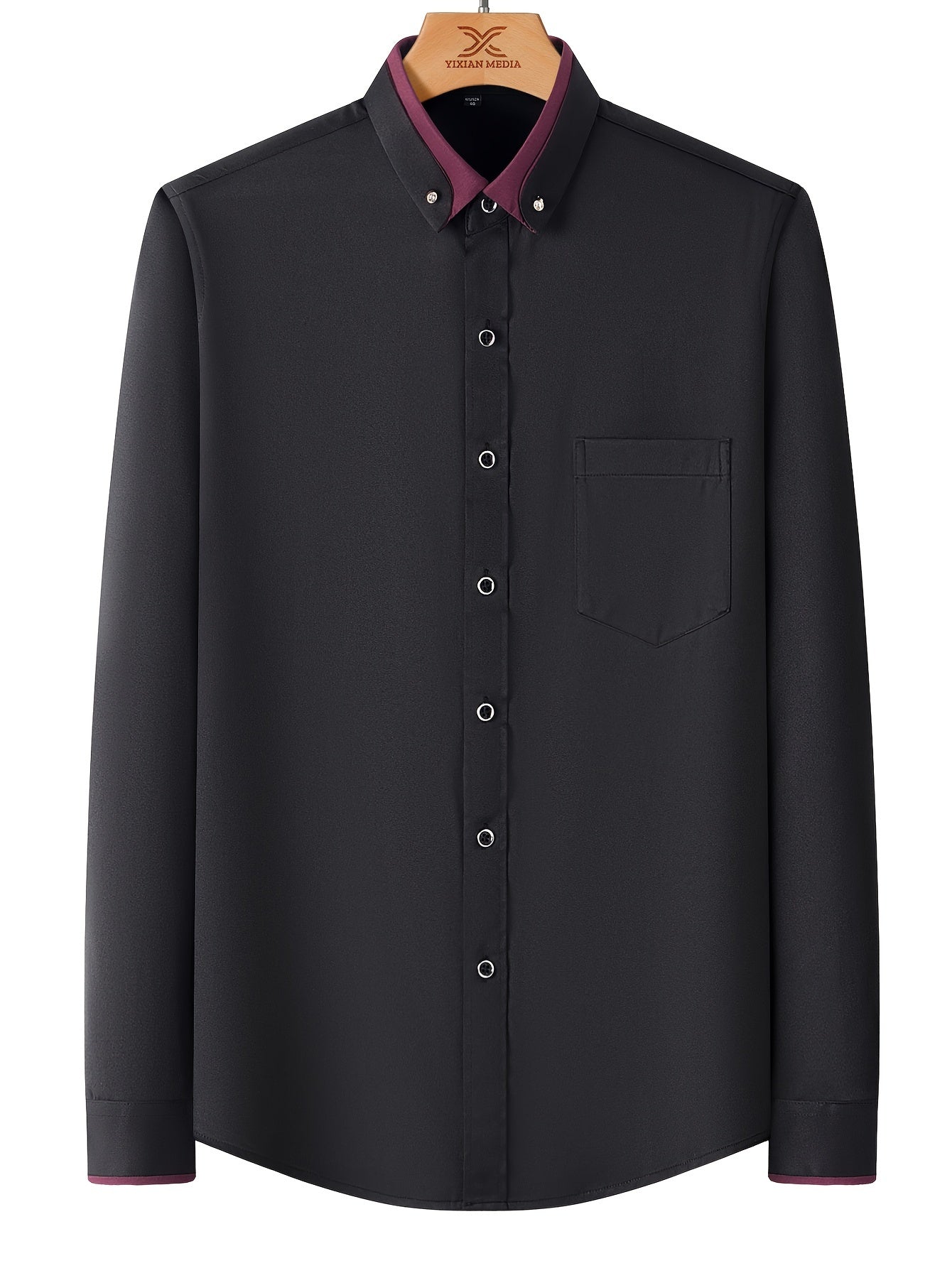 Men's Colorblock Long Sleeve Dress Shirt - Wrinkle Resistant – view 15