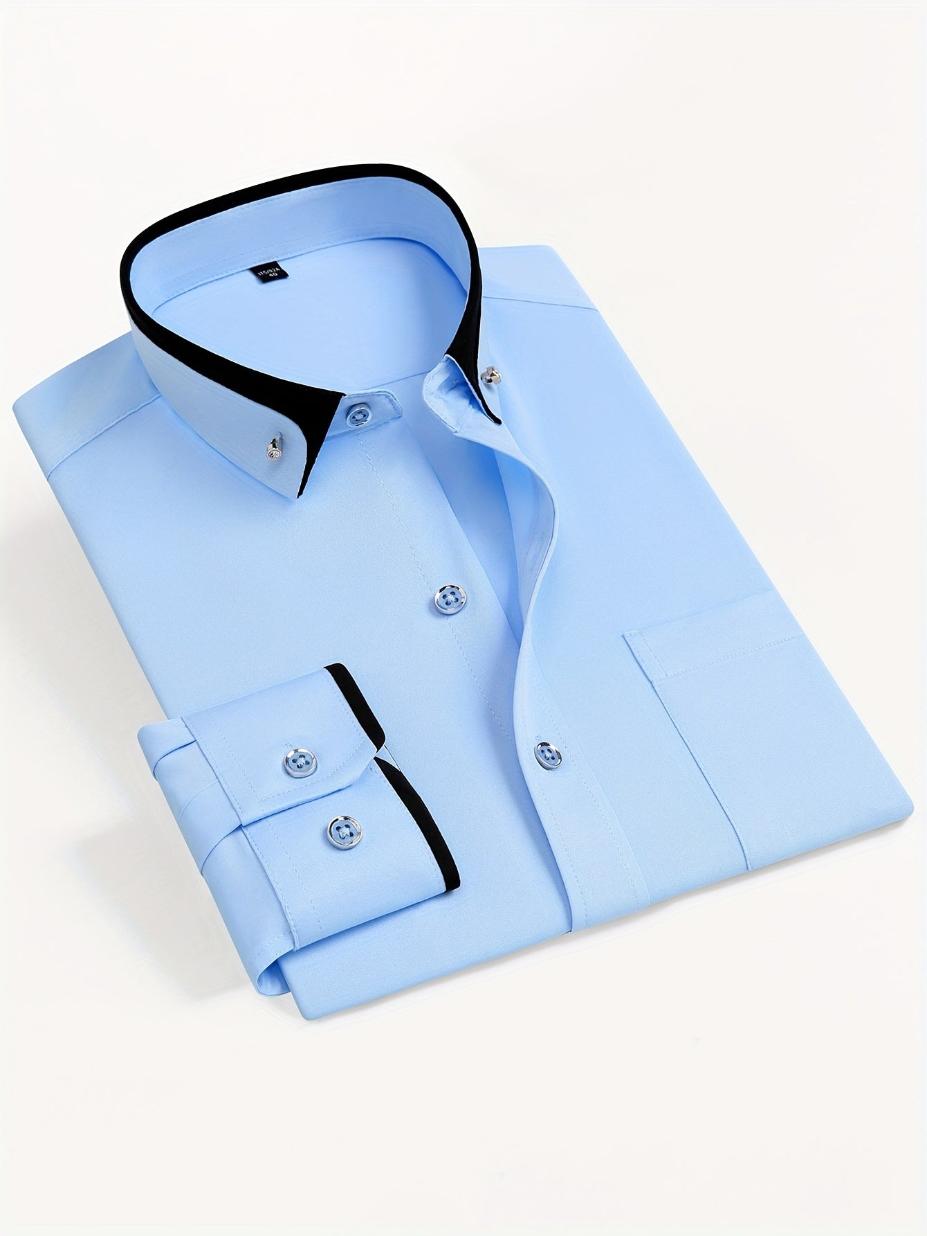 Men's Colorblock Long Sleeve Dress Shirt - Wrinkle Resistant – view 20