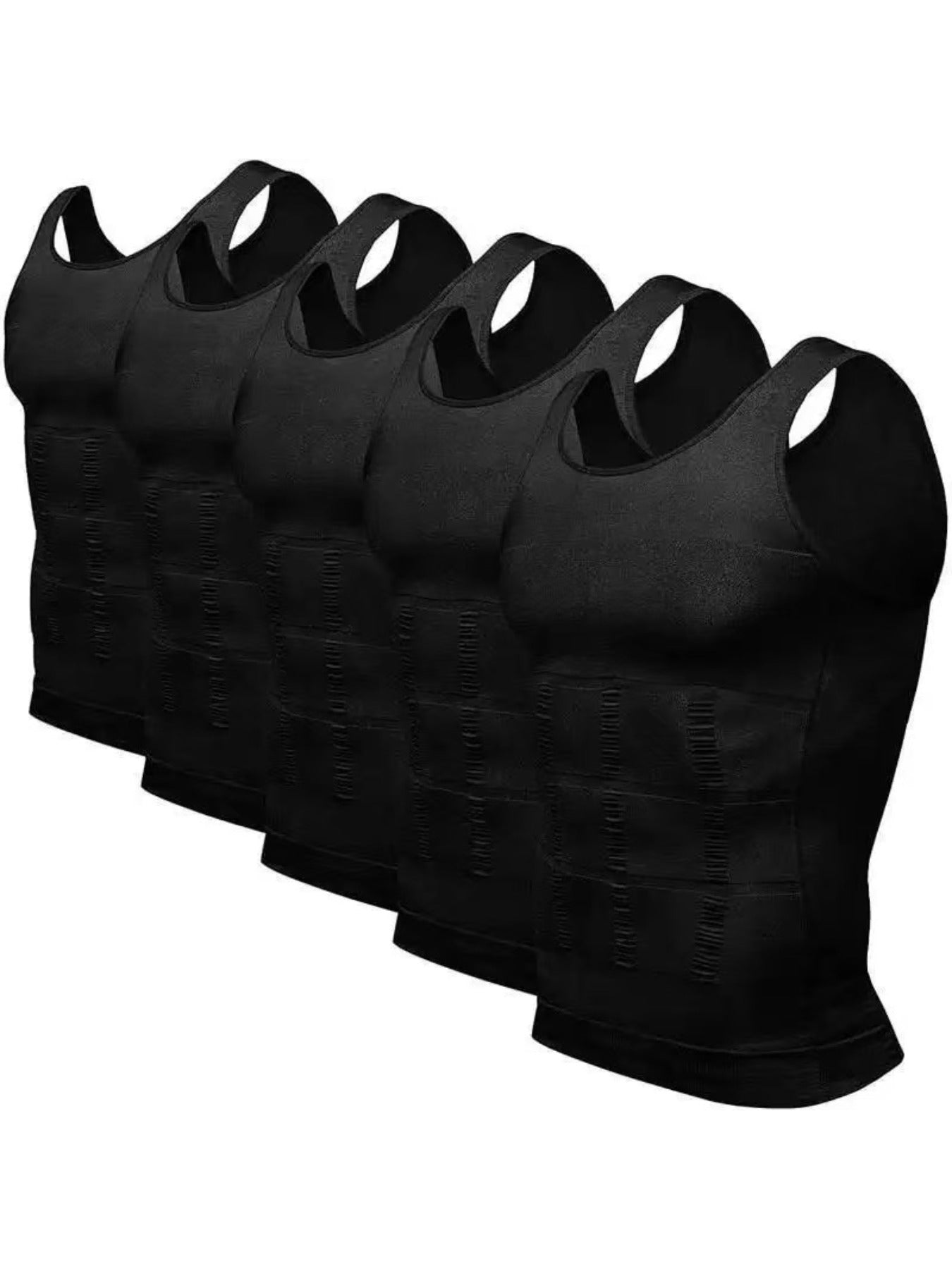 Men's Compression Shaping Tank Tops - 5-Pack Workout Support – view 12