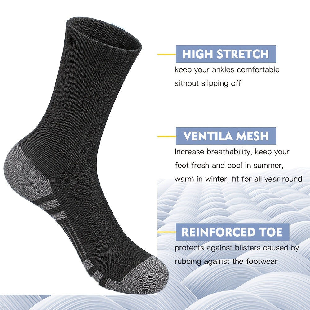 Men's Cotton Crew Socks 10-Pair Pack - Breathable Black – view 3