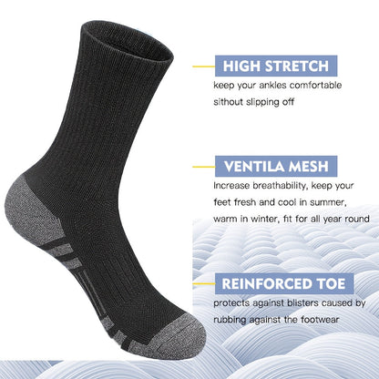 Men's Cotton Crew Socks 10-Pair Pack - Breathable Black – view 3
