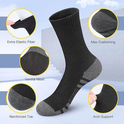 Men's Cotton Crew Socks 10-Pair Pack - Breathable Black – view 4