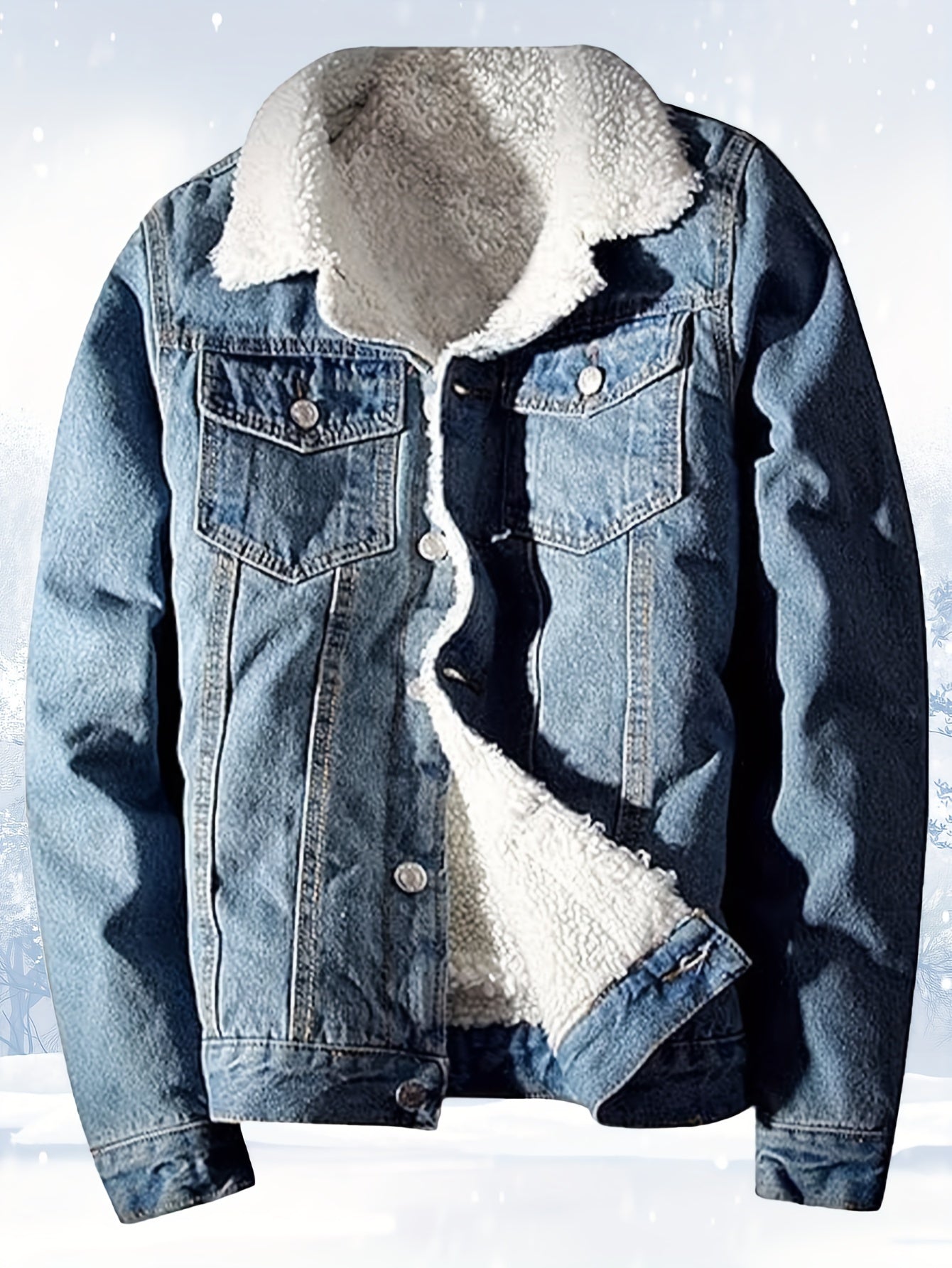 Men's Cozy Denim Button-Front Jacket – view 11