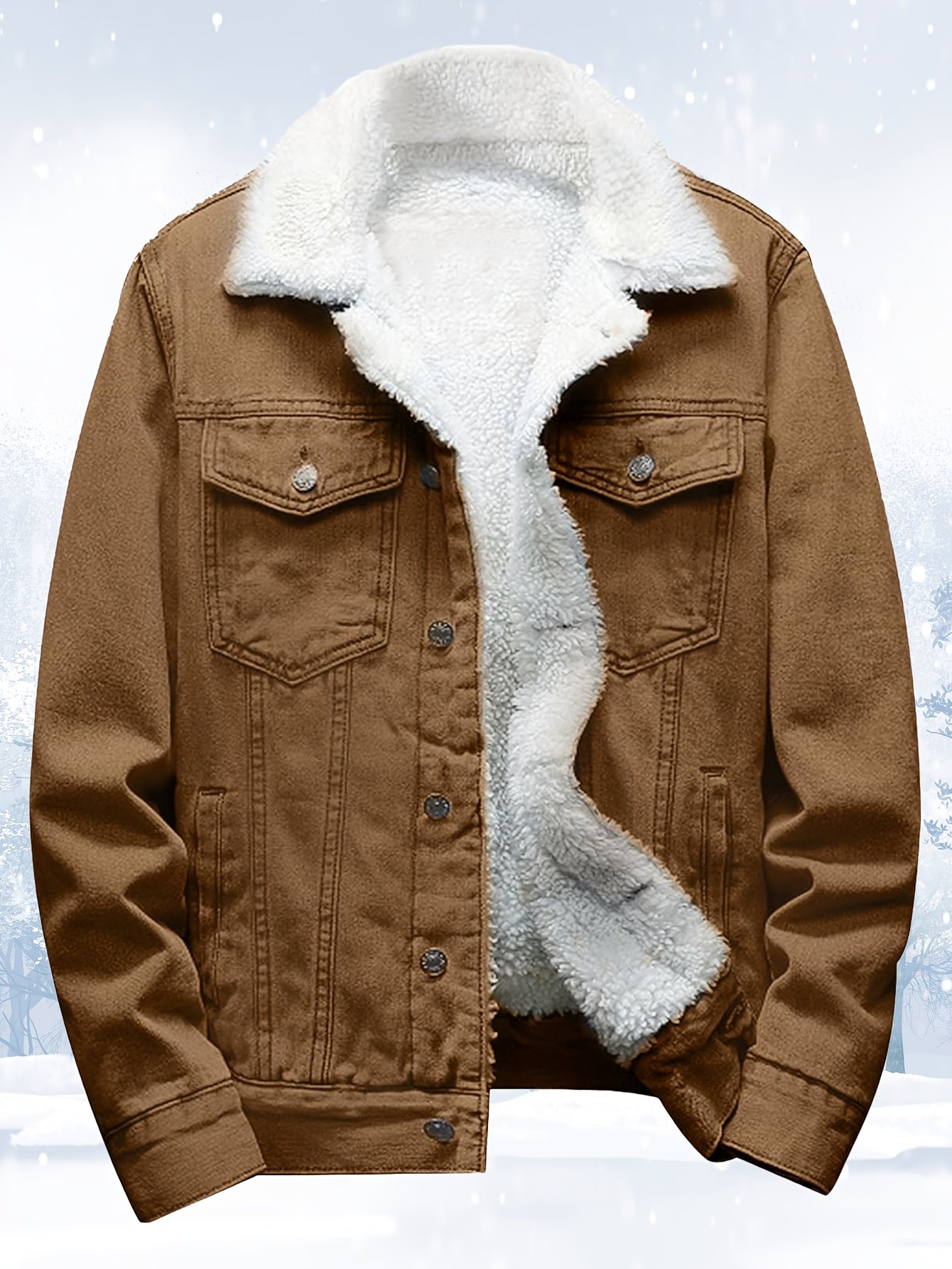 Men's Cozy Denim Button-Front Jacket – view 17