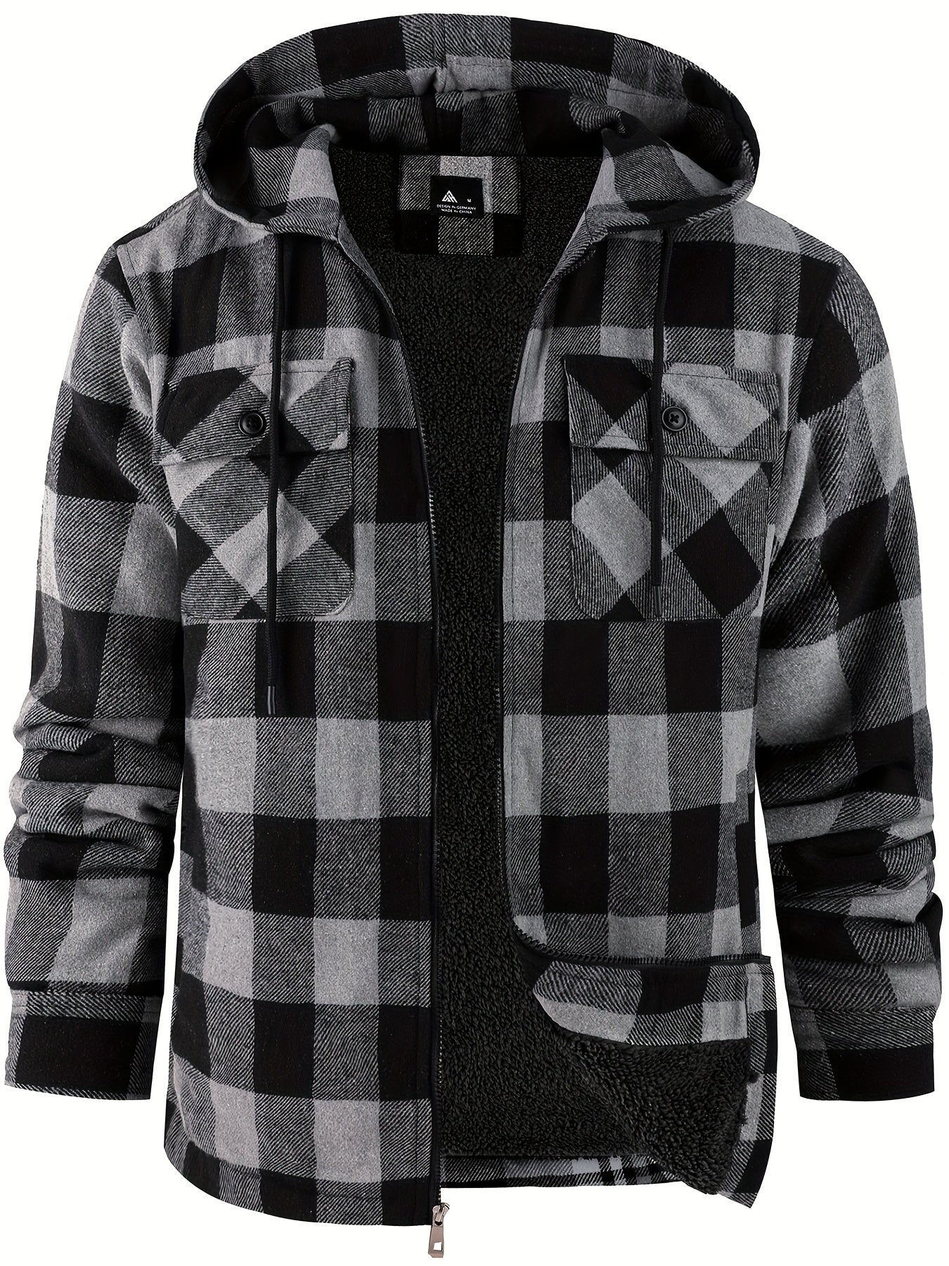 Men's Cozy Faux Fur Plaid Hoodie – 3-Color Selection – view 2