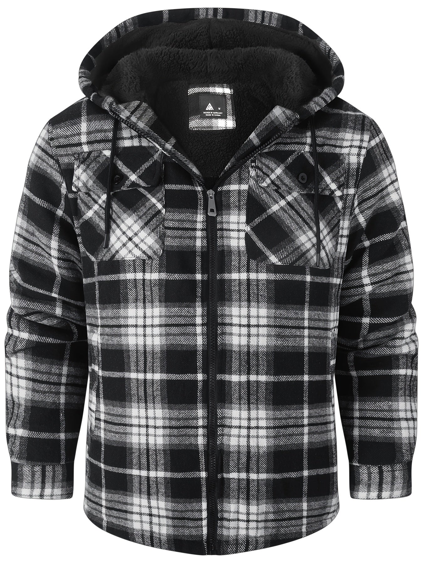 Men's Cozy Faux Fur Plaid Hoodie – 3-Color Selection – view 4