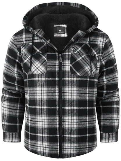 Men's Cozy Faux Fur Plaid Hoodie – 3-Color Selection – view 4