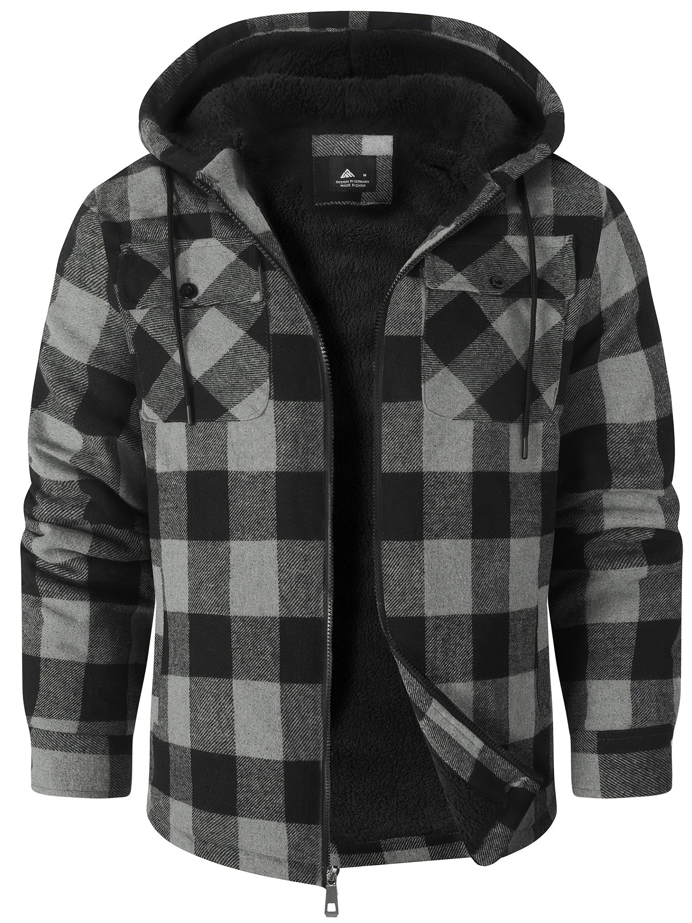 Men's Cozy Faux Fur Plaid Hoodie – 3-Color Selection – view 5