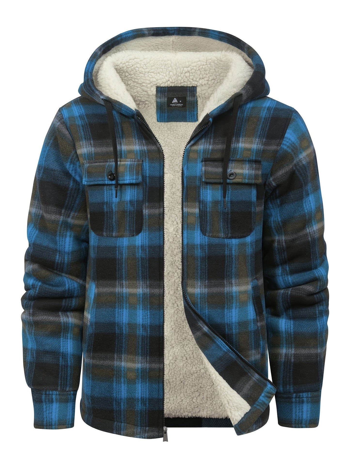 Men's Cozy Faux Fur Plaid Hoodie – 3-Color Selection – view 8