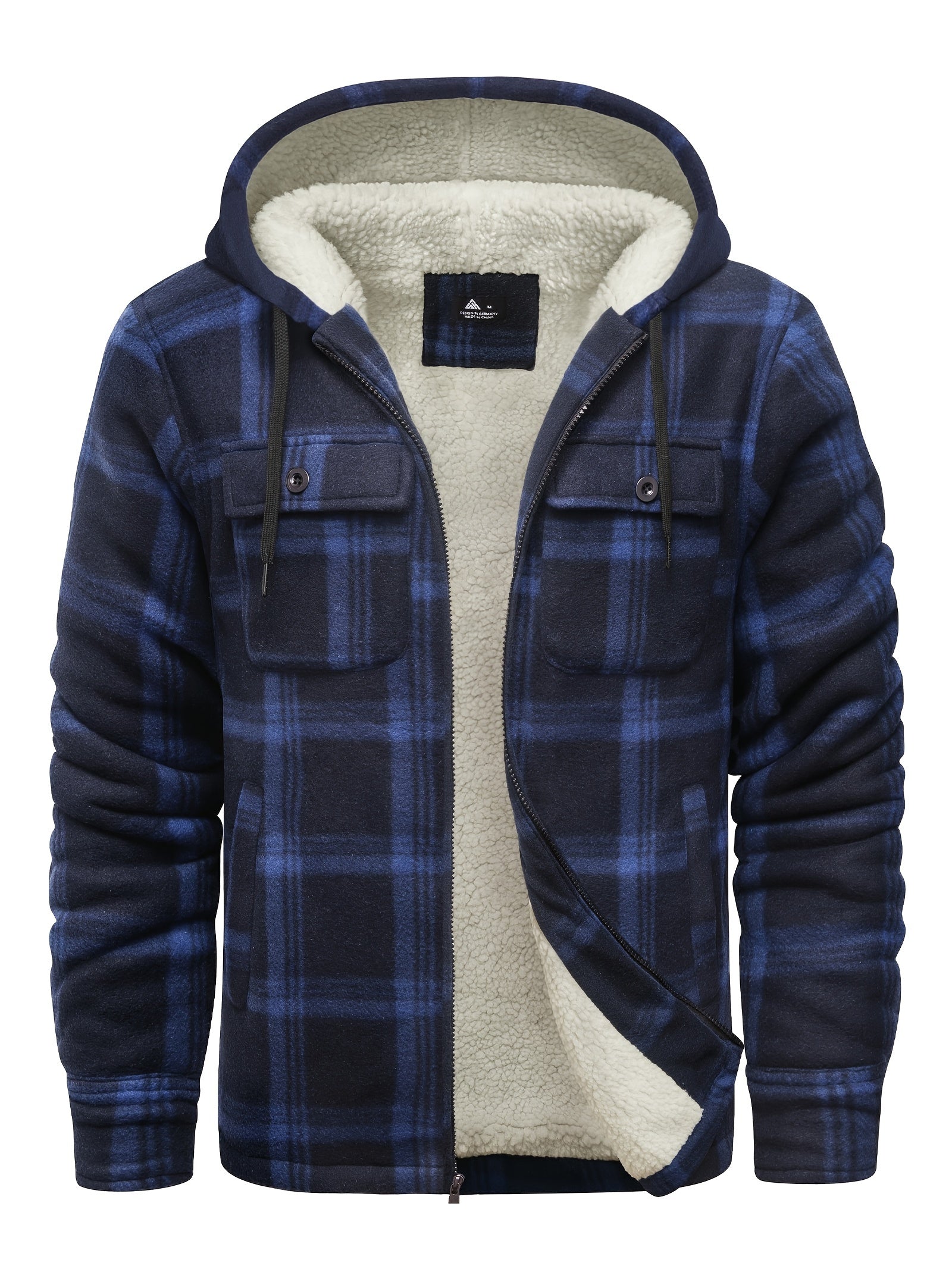 Men's Cozy Faux Fur Plaid Hoodie – 3-Color Selection – view 10