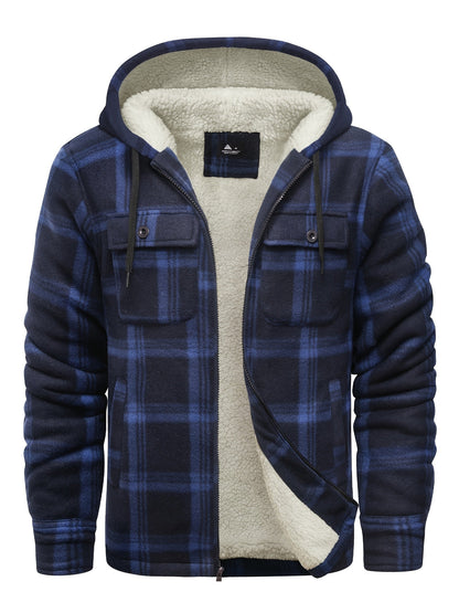 Men's Cozy Faux Fur Plaid Hoodie – 3-Color Selection – view 10
