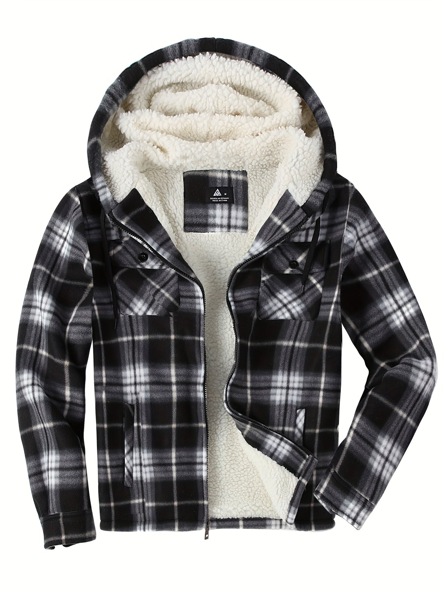 Men's Cozy Faux Fur Plaid Hoodie – 3-Color Selection – view 11