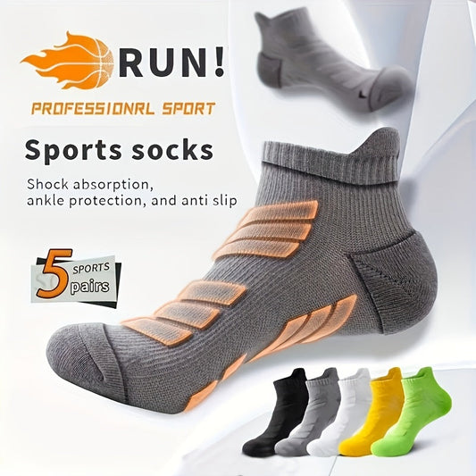 Men's Cushioned Basketball Ankle Socks - 5-Pair Pack – main product image