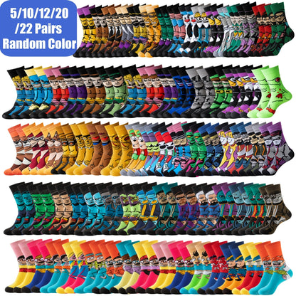 Men's Cute Print Crew Socks - 22-Pair Pack – Polyester blend – main product image