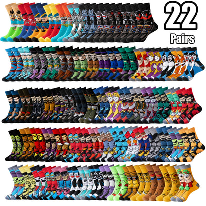Men's Cute Print Crew Socks - 22-Pair Pack – Polyester blend – view 6