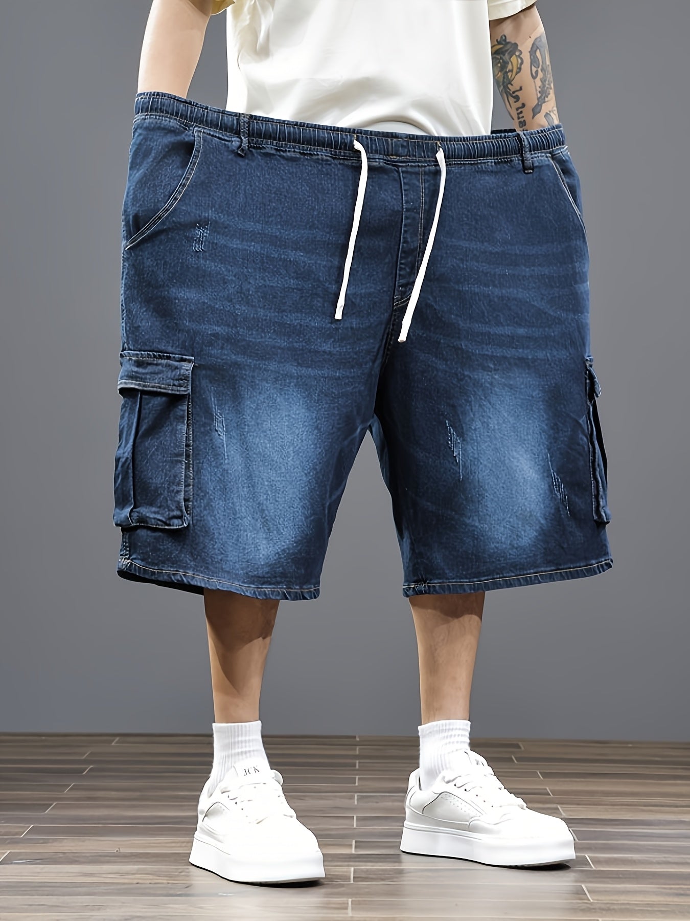 Men's Denim Shorts - Drawstring Waist – view 7