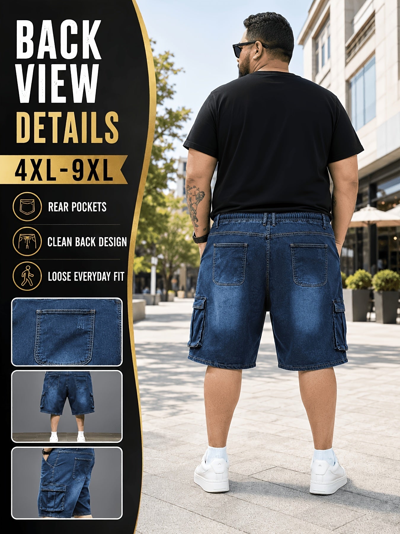 Men's Denim Shorts - Drawstring Waist – view 9