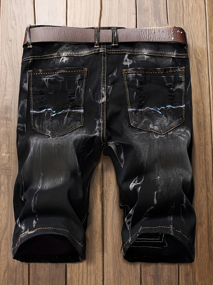 Men's Denim Shorts - Relaxed Fit – Black Gray – view 2