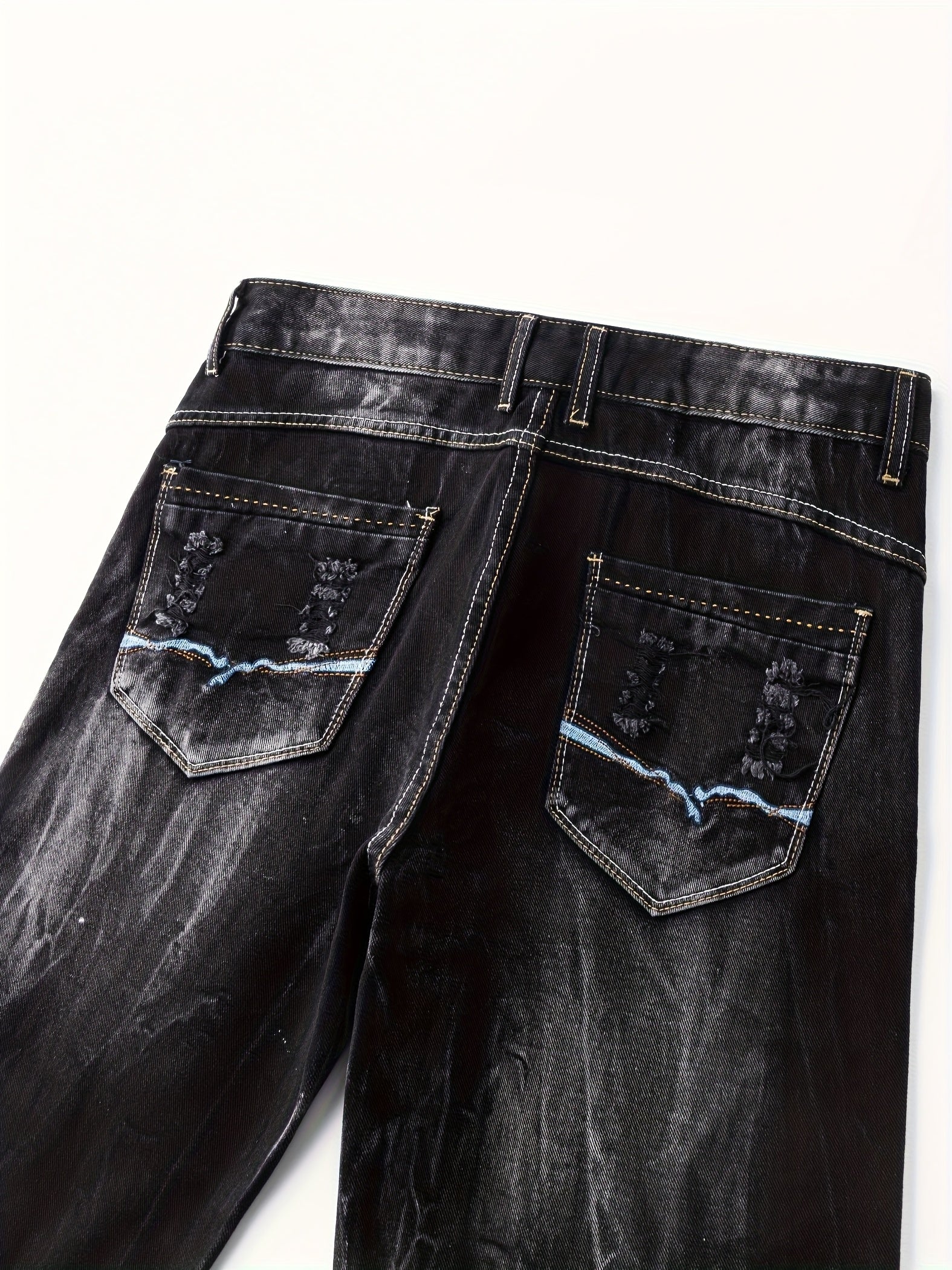 Men's Denim Shorts - Relaxed Fit – Black Gray – view 5