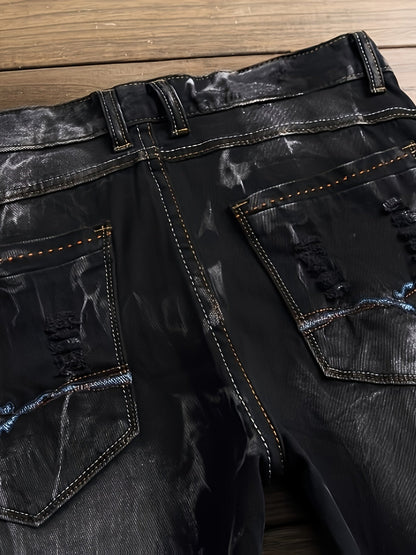 Men's Denim Shorts - Relaxed Fit – Black Gray – view 8