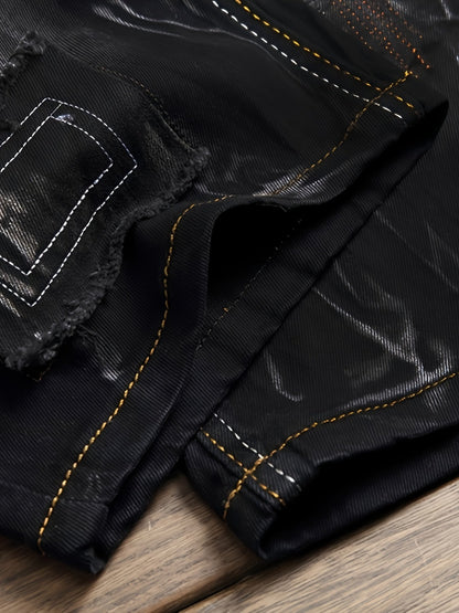 Men's Denim Shorts - Relaxed Fit – Black Gray – view 9