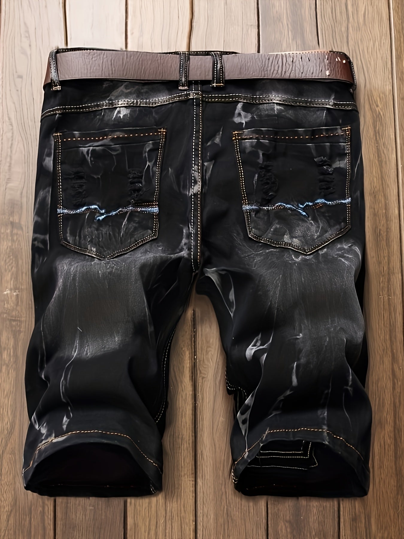 Men's Denim Shorts - Relaxed Fit – Black Gray – view 11