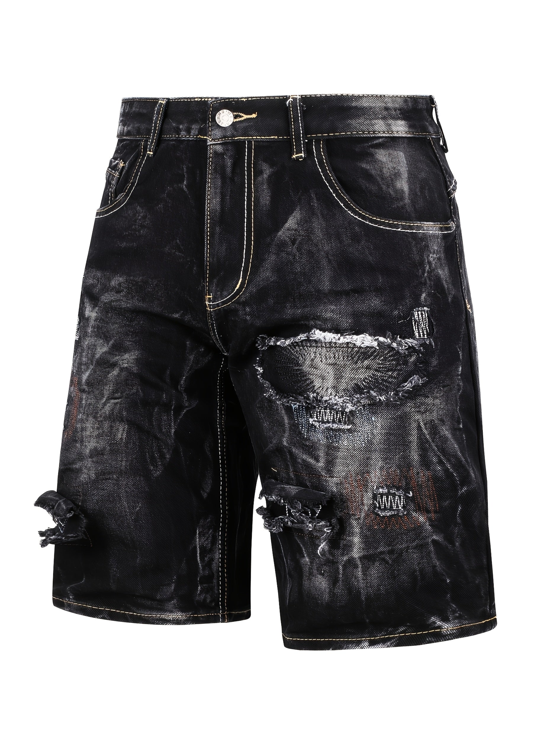 Men's Denim Shorts - Relaxed Fit – Black Gray – view 12