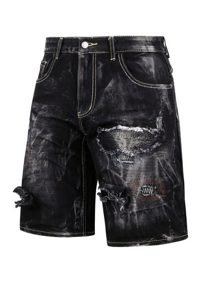 Men's Denim Shorts - Relaxed Fit – Black Gray – view 12