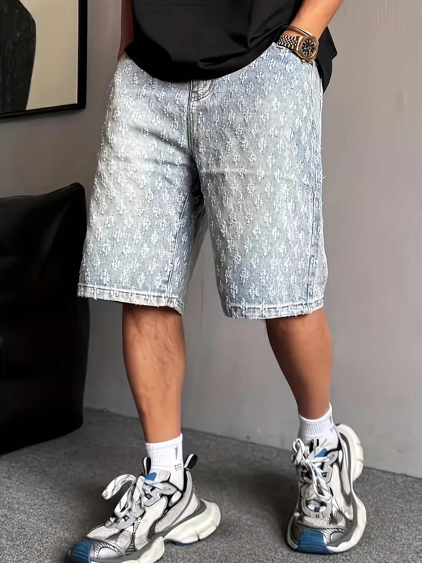 Men's Denim Shorts - Relaxed Fit – Light Blue – view 2