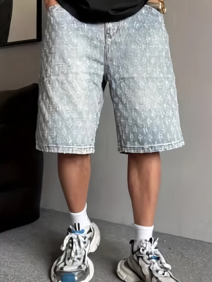 Men's Denim Shorts - Relaxed Fit – Light Blue – view 3