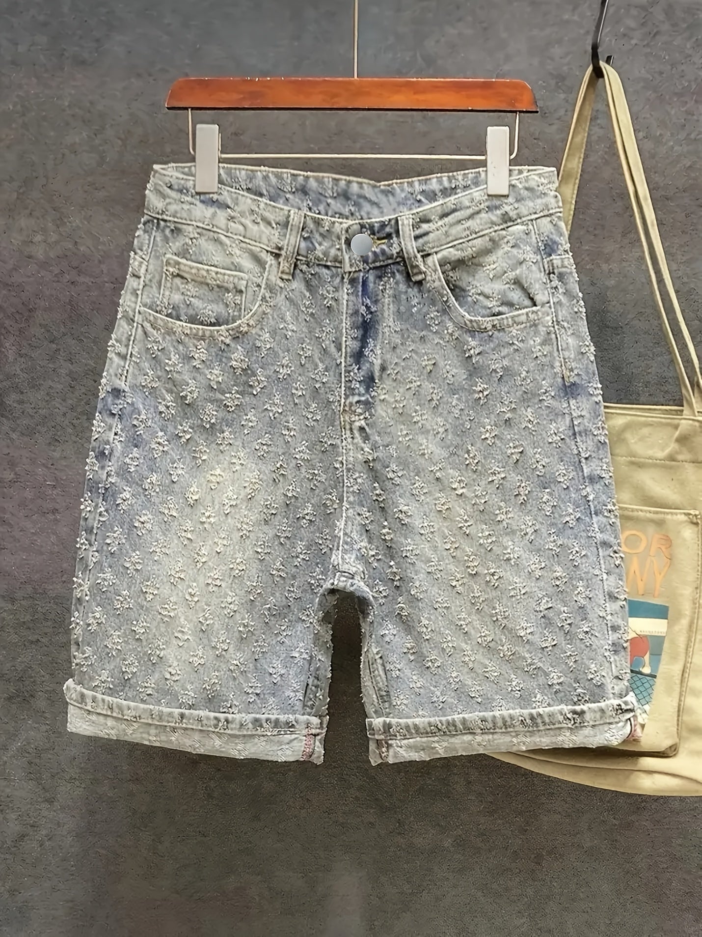 Men's Denim Shorts - Relaxed Fit – Light Blue – view 7